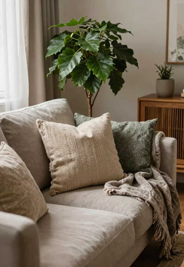 18 Botanical Living Room Ideas Fresh Green and Lively - 11. Tactile Elements 1