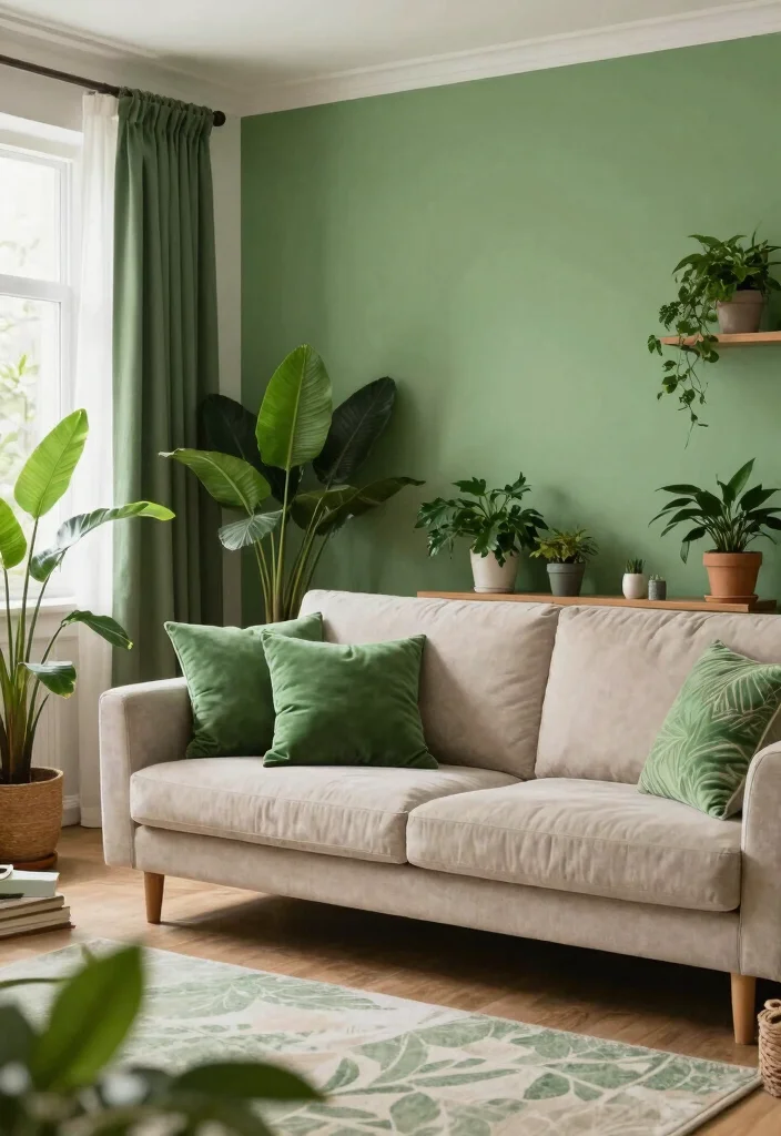 18 Botanical Living Room Ideas Fresh Green and Lively - 5. A Green Palette 1
