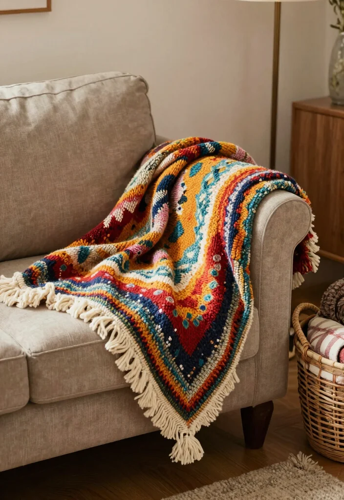 18 Grandmacore Living Room Ideas: Cozy Vintage Charm - 10. Cozy Throw Blankets 1