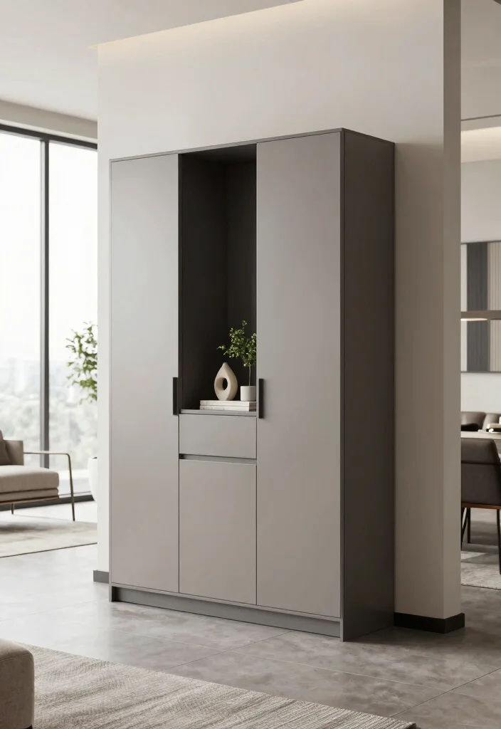 18 Living Room Display Cabinet Ideas: Stylish Showpieces - 12. Modern Minimalist Cabinet 1