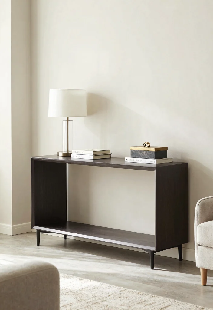 18 Living Room Display Cabinet Ideas: Stylish Showpieces - 16. Console Table with Storage 1