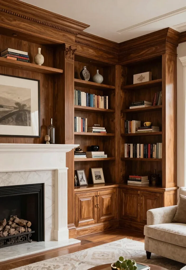 18 Mansion Living Room Ideas for Grand Luxurious Design - 5. Custom Built-ins 1