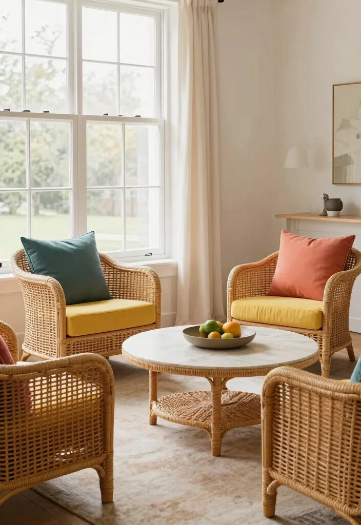 18 Rattan Living Room Decorating Ideas Natural Breezy Style - 5. Rattan Accent Chairs 1