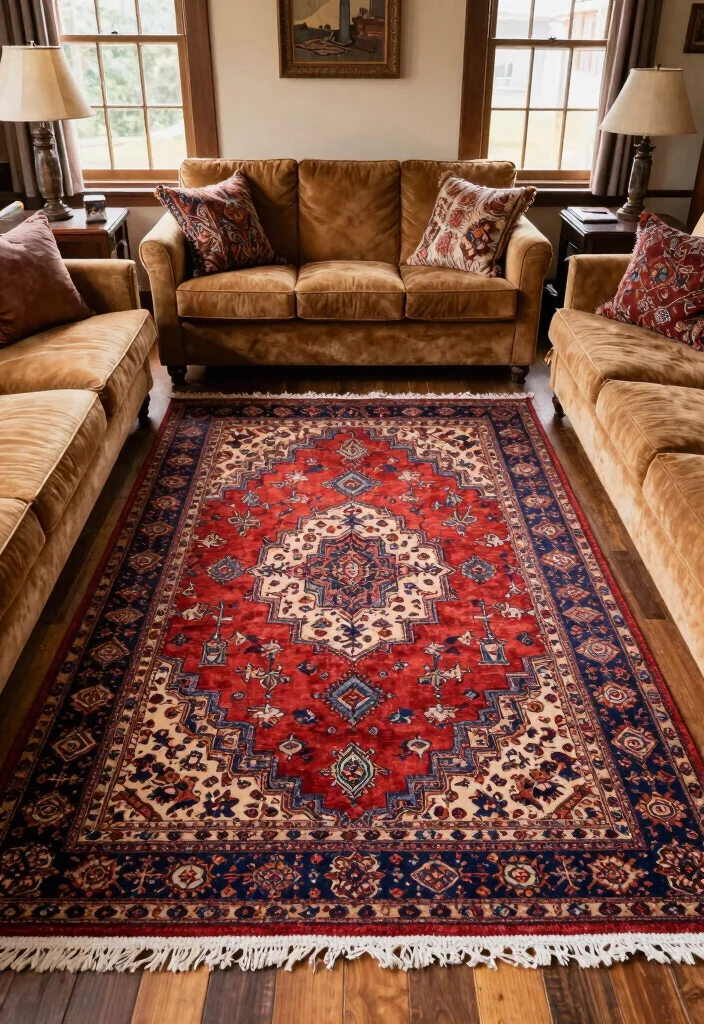 18 Tudor Living Room Ideas with Historic Rich Character - 9. Vintage Rugs 1