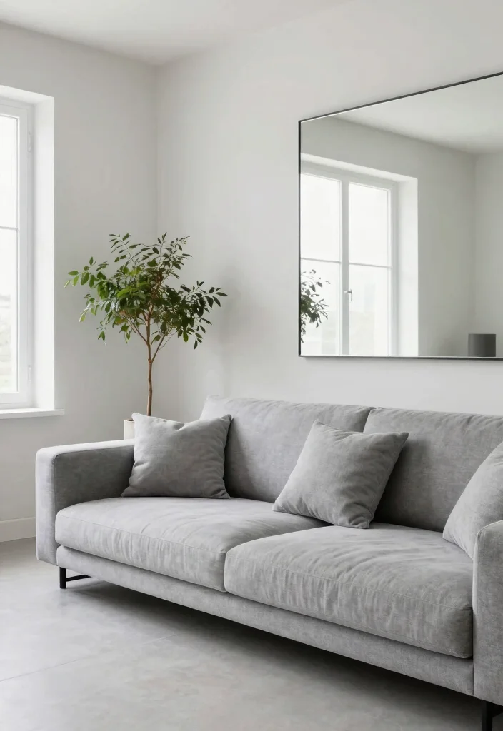 14 Couch in Bedroom Ideas That Create a Cozy Corner - 5. Minimalist Sofa for a Sleek Look 1