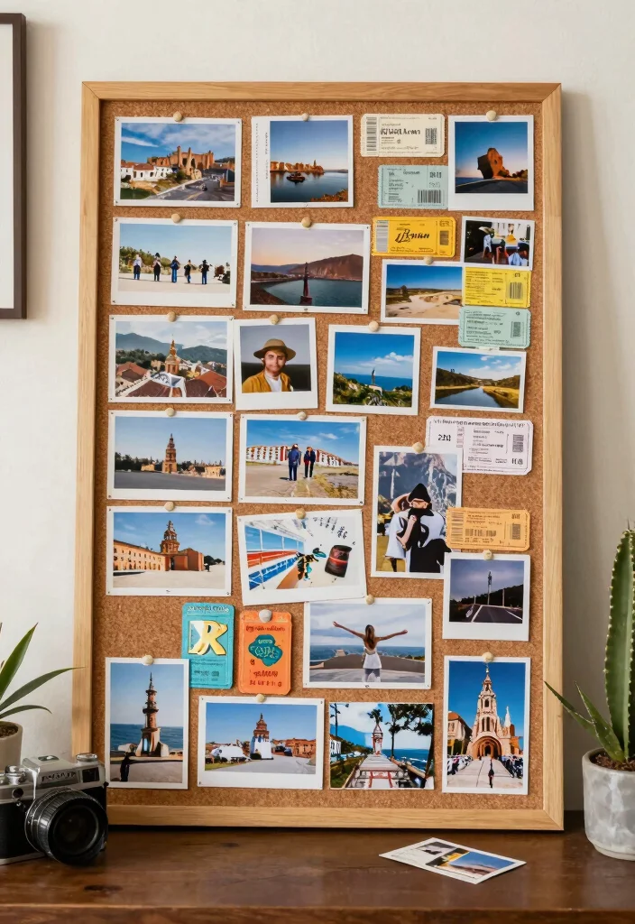 15 Cork Board Ideas for Bedroom That Look Creative & Cute - 15. DIY Memory Board 1