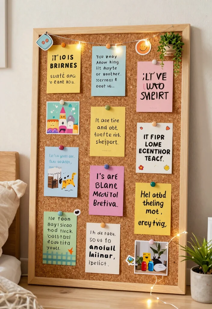 15 Cork Board Ideas for Bedroom That Look Creative & Cute - 3. Inspirational Quote Board 1