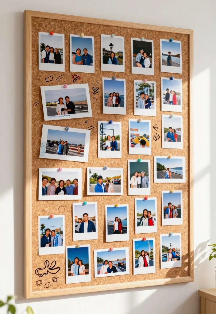 15 Cork Board Ideas for Bedroom That Look Creative & Cute - 4. Photo Gallery Wall 1