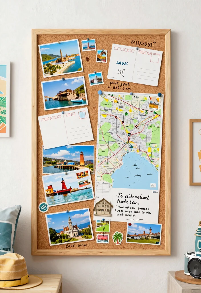 15 Cork Board Ideas for Bedroom That Look Creative & Cute - 5. Themed Cork Board 1