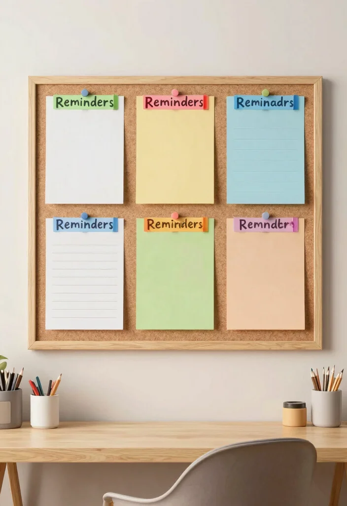 15 Cork Board Ideas for Bedroom That Look Creative & Cute - 6. DIY Bulletin Board Organizer 1