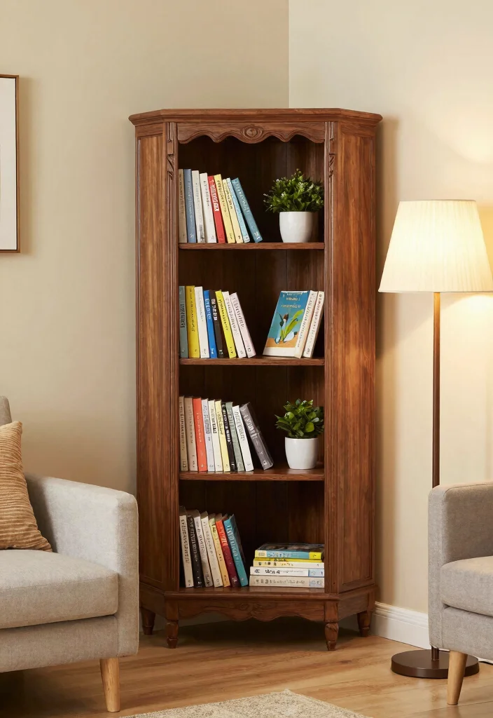 16 Bookshelves Ideas for Bedroom That Feel Stylish & Functional - 3. Corner Bookshelves for Unused Spaces 1