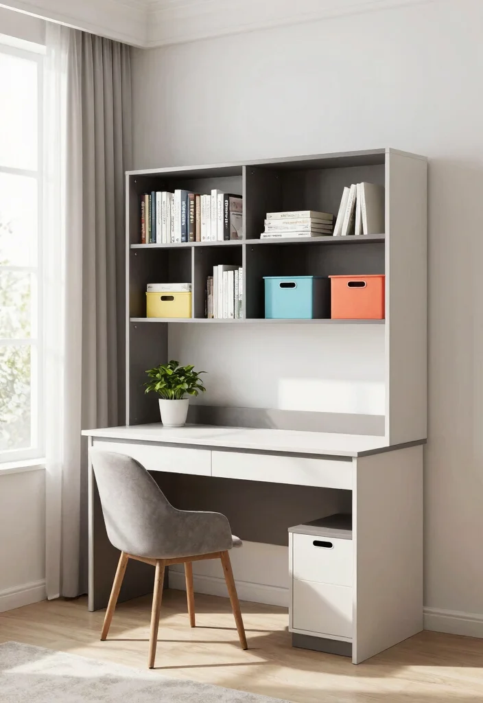 16 Bookshelves Ideas for Bedroom That Feel Stylish & Functional - 4. Multi-Functional Bookshelf/Desk Combo 1