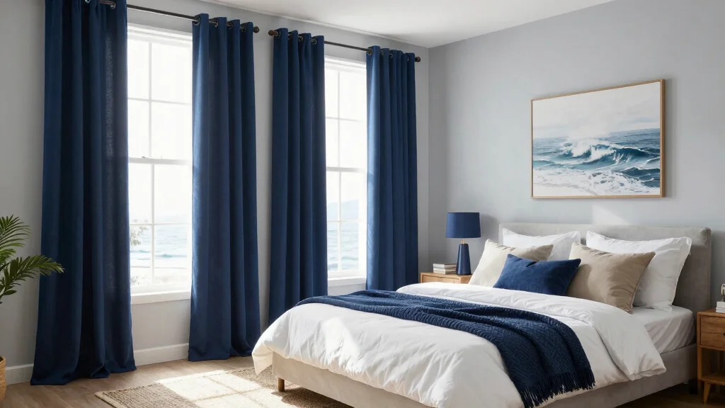 16 Navy Blue Curtains Bedroom Ideas With Cozy Luxe Vibes