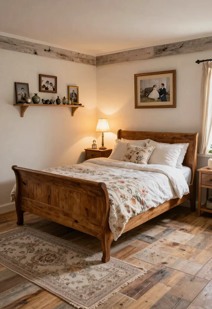 16 Wooden Tiles Flooring Bedroom Ideas With Warm Natural Texture - 4. Create a Cozy Cottage Feel 1