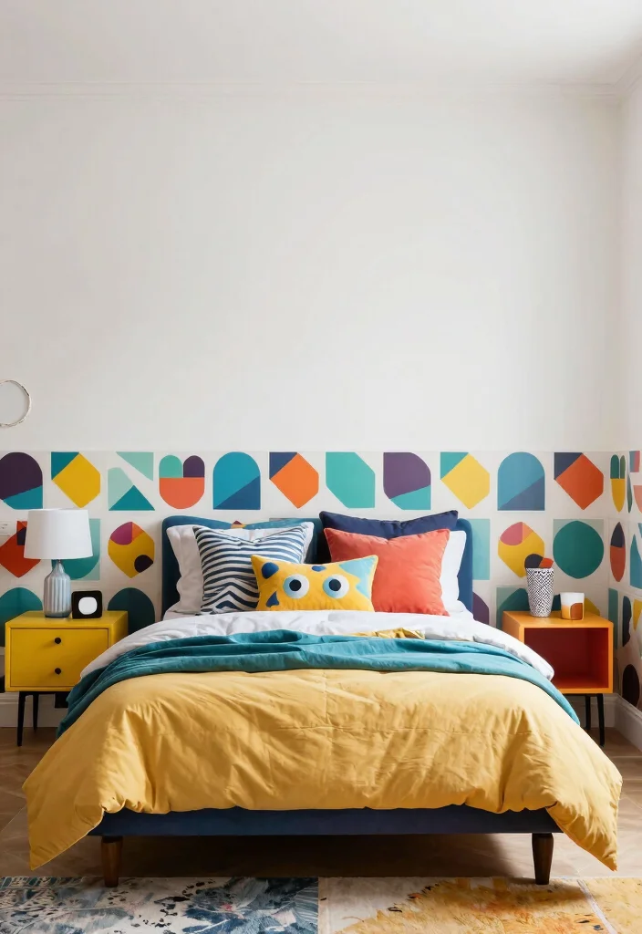 17 Half Wall Paneling Ideas Bedroom Designs Will Love - 10. Playful Patterns 1