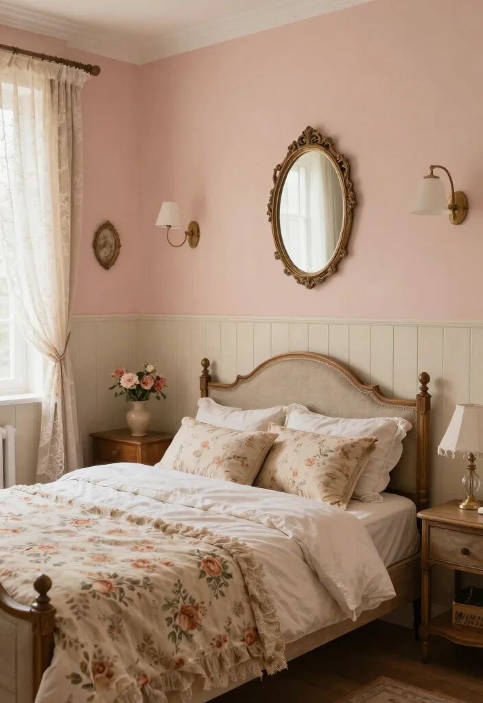 17 Half Wall Paneling Ideas Bedroom Designs Will Love - 16. Vintage Revival 1