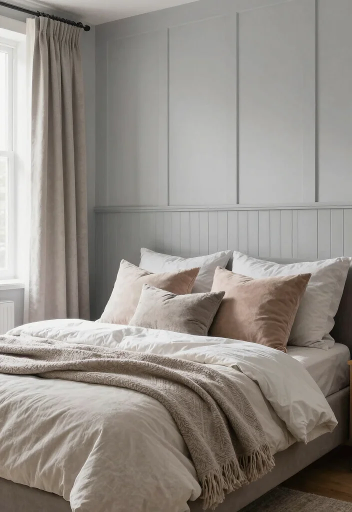 17 Half Wall Paneling Ideas Bedroom Designs Will Love - 17. Soft Textiles and Wall Paneling 1