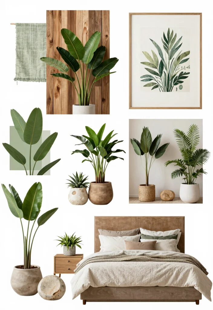 17 Mood Board for Bedroom Ideas That Inspire Your Dream Space - 14. Nature-Inspired Oasis 1