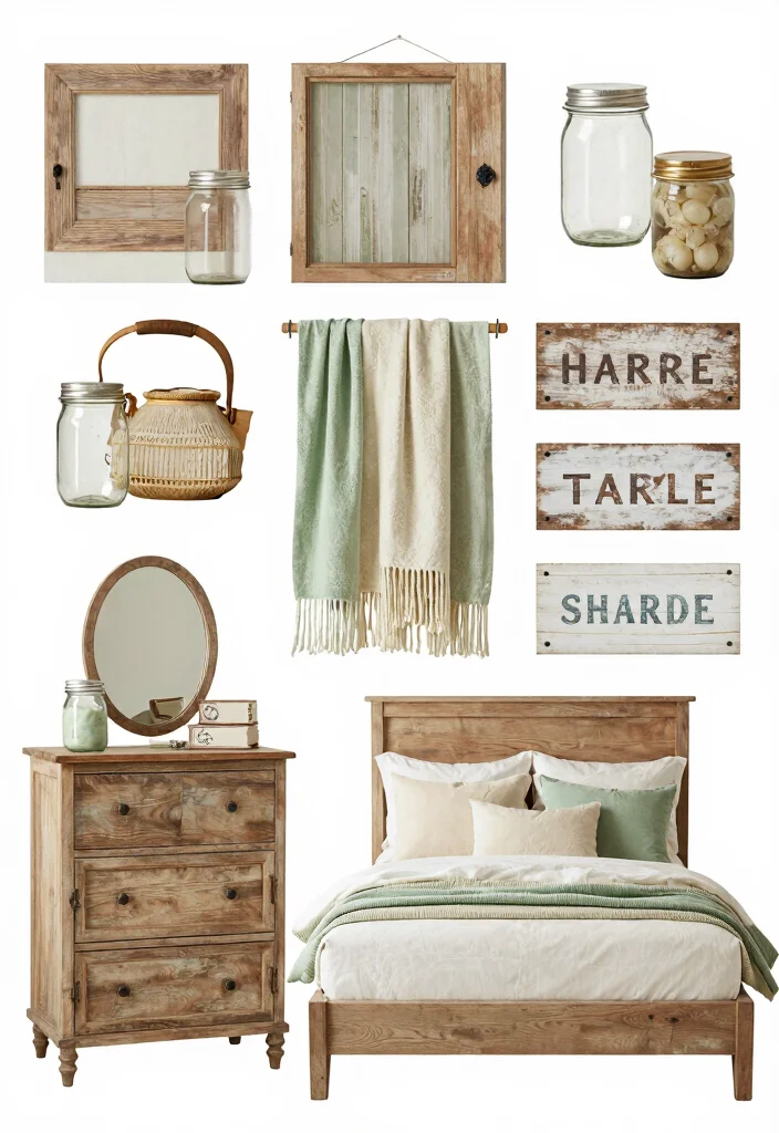 17 Mood Board for Bedroom Ideas That Inspire Your Dream Space - 9. Rustic Farmhouse Charm 1