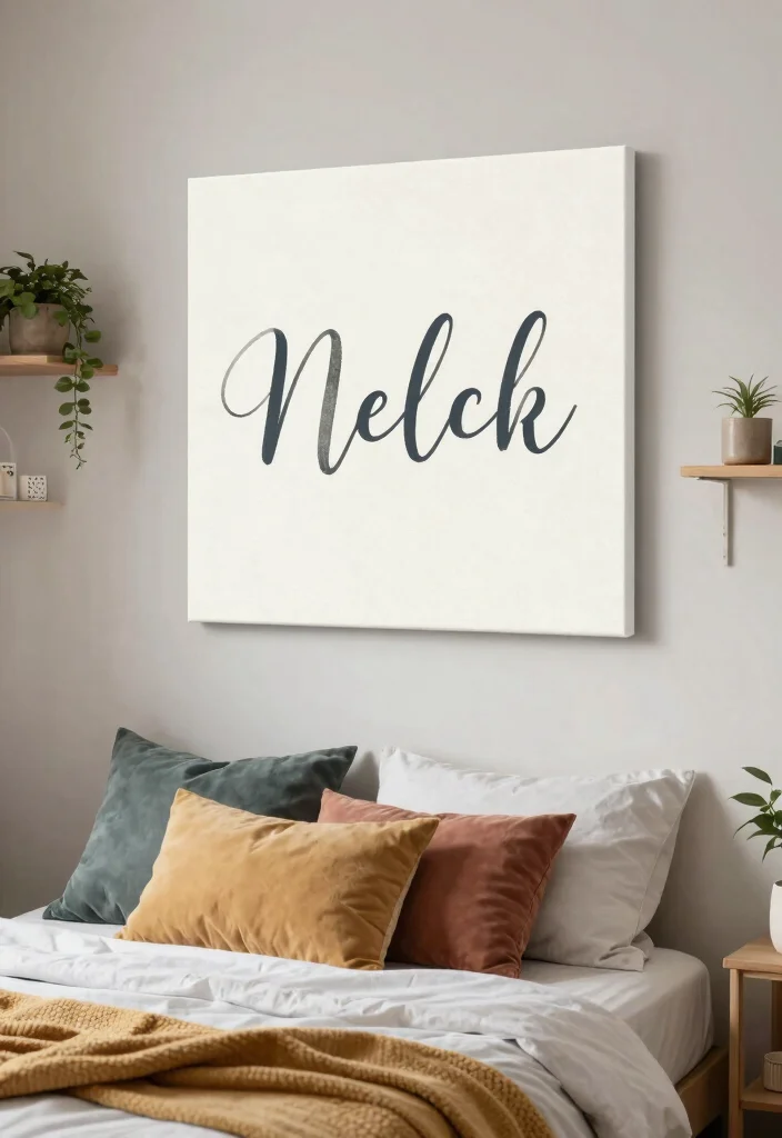 18 Bedroom Wall Decor Aesthetic Ideas That Transform Your Space - 14. Personalized Name Art 1
