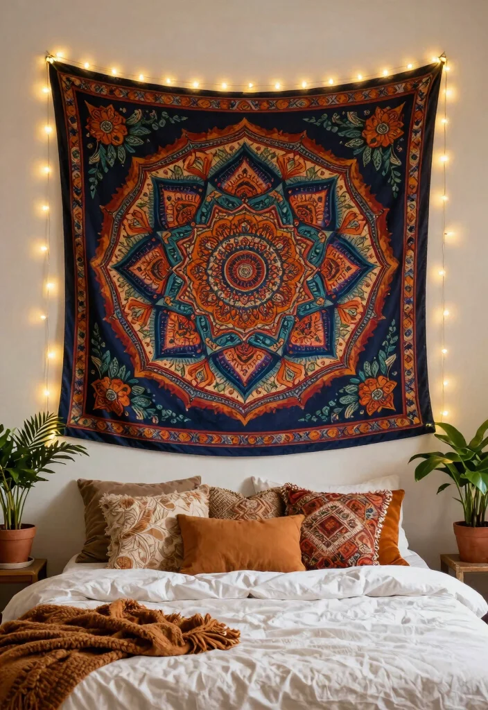 18 Bedroom Wall Decor Aesthetic Ideas That Transform Your Space - 2. Bohemian Tapestries 1