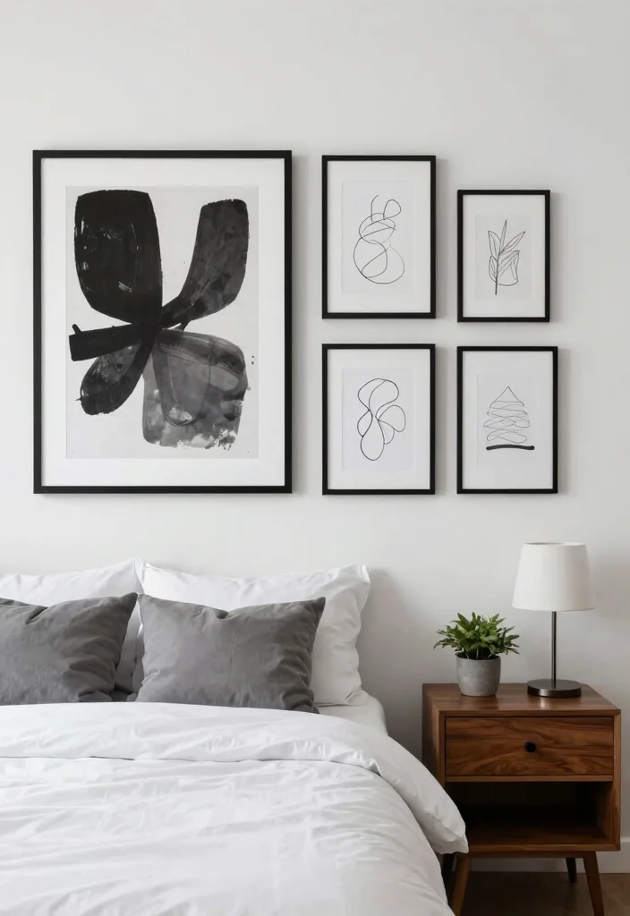 18 Bedroom Wall Decor Aesthetic Ideas That Transform Your Space - 3. Minimalist Art Prints 1