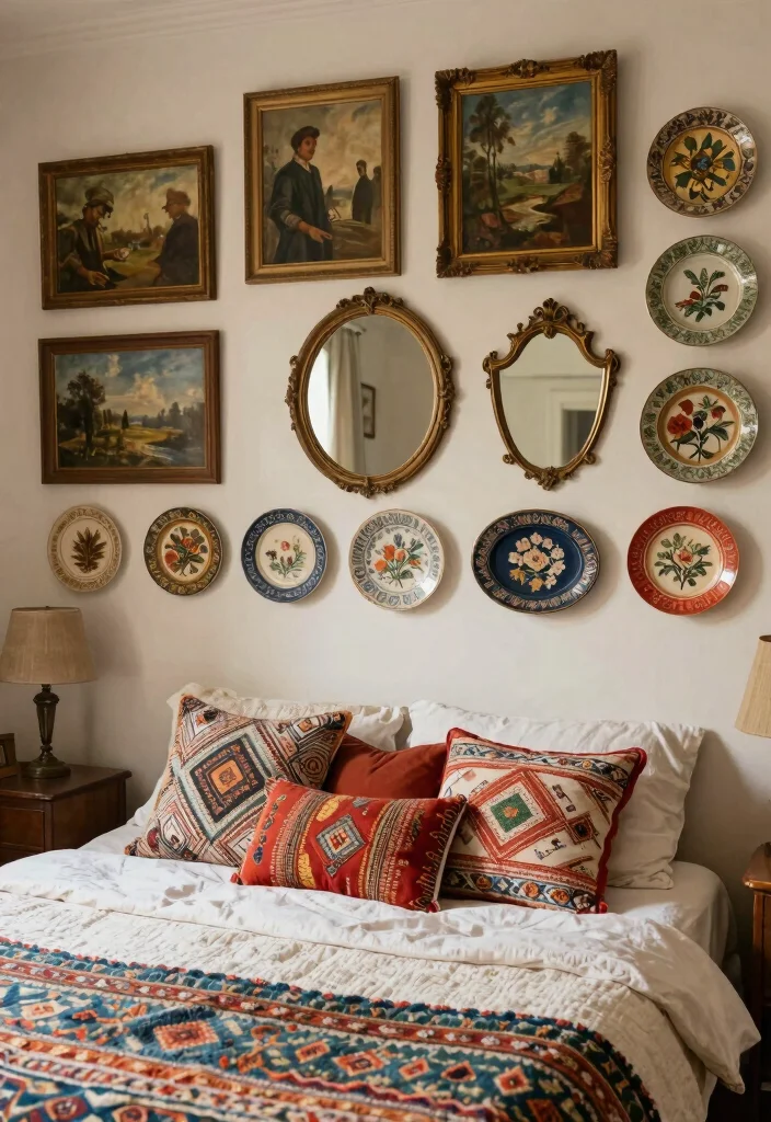 18 Bedroom Wall Decor Aesthetic Ideas That Transform Your Space - 9. Vintage Finds 1