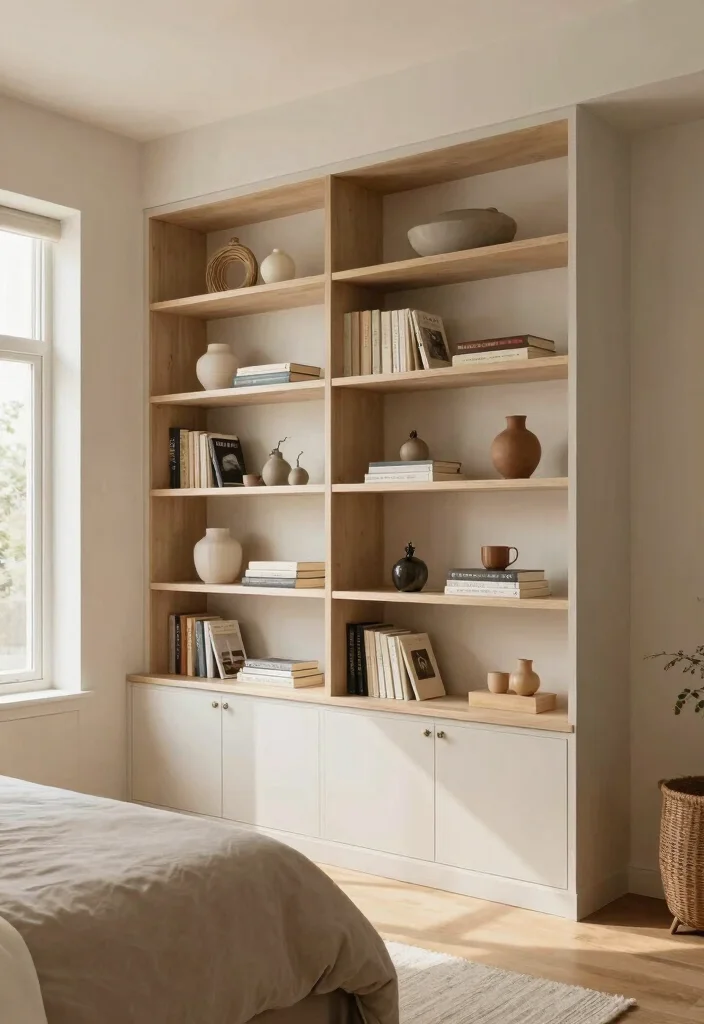 18 Built in Shelves Bedroom Ideas That Maximize Every Inch - 10. Custom Shelving Solutions for Uniqueness 1