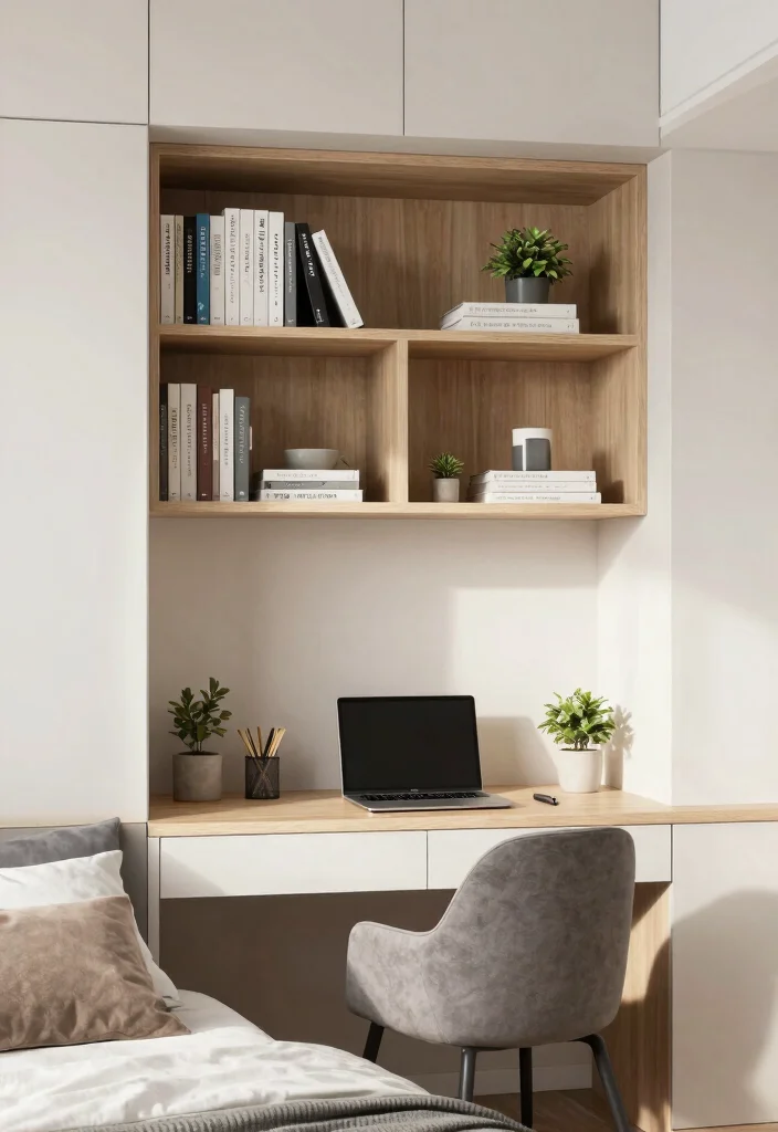 18 Built in Shelves Bedroom Ideas That Maximize Every Inch - 9. Desk Nook with Built-in Shelves 1