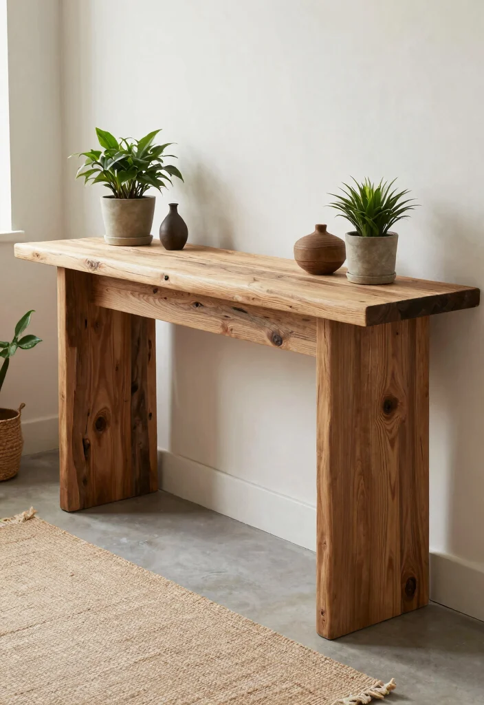 12 Console Tables That Impress Guests at Your Entryway - 12. Eco-Friendly Console Table 1