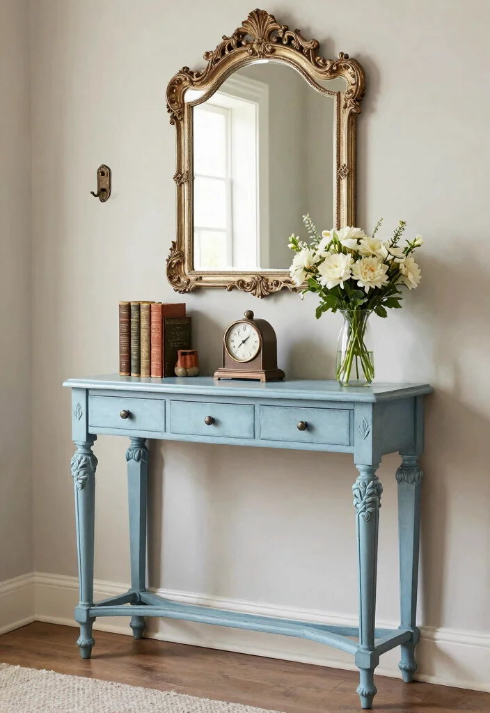12 Console Tables That Impress Guests at Your Entryway - 4. Vintage Chic Console Table 1