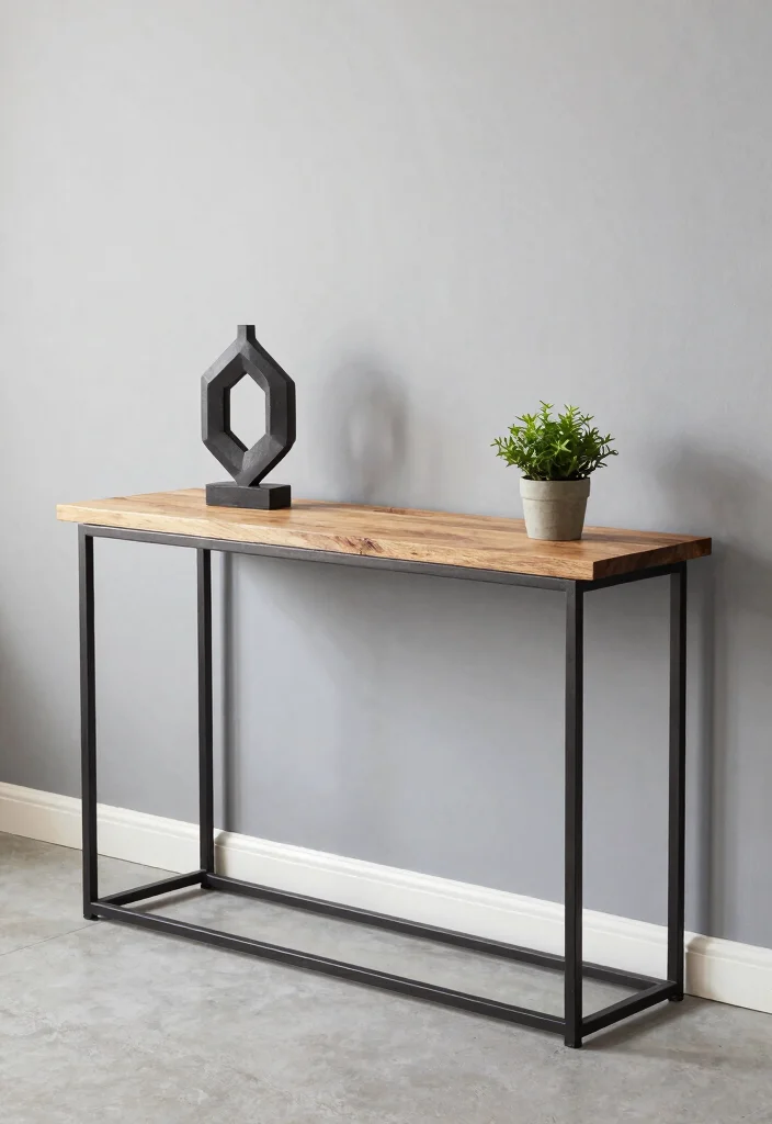 12 Console Tables That Impress Guests at Your Entryway - 5. Modern Farmhouse Console with Metal Accents 1