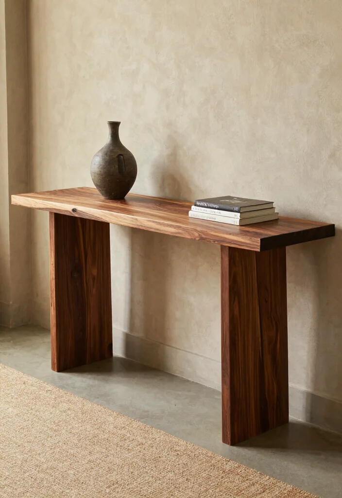12 Console Tables That Impress Guests at Your Entryway - 8. Artisan Crafted Console Table 1