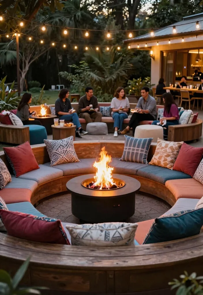 12 Cozy Fire Pit Seating Arrangements for Hosting Guests - 1. Circular Seating for Inclusive Conversations 1