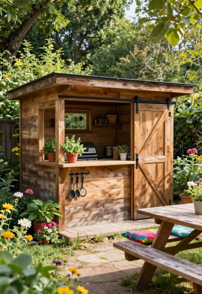 12 DIY BBQ Shack Designs for Backyard Entertainers - 1. Rustic Wooden Charm 1