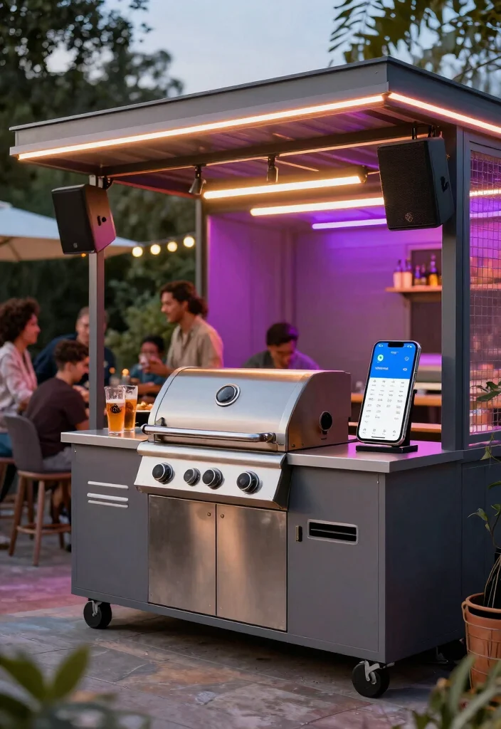 12 DIY BBQ Shack Designs for Backyard Entertainers - 11. Smart Technology Integration 1