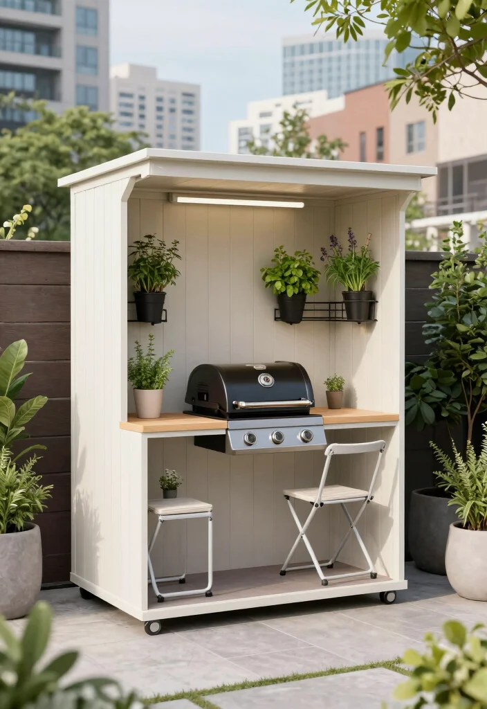 12 DIY BBQ Shack Designs for Backyard Entertainers - 6. Compact Urban BBQ Shack 1