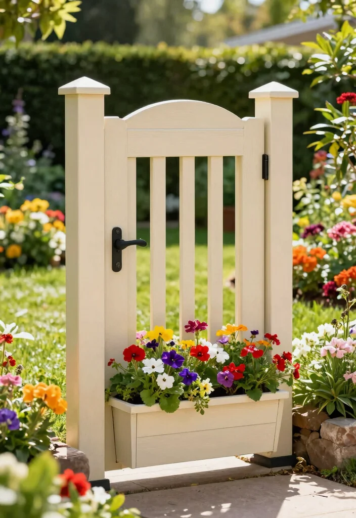 12 DIY Picket Gates for Weekend Warriors - 12. DIY Gate with a Built-in Planter 1