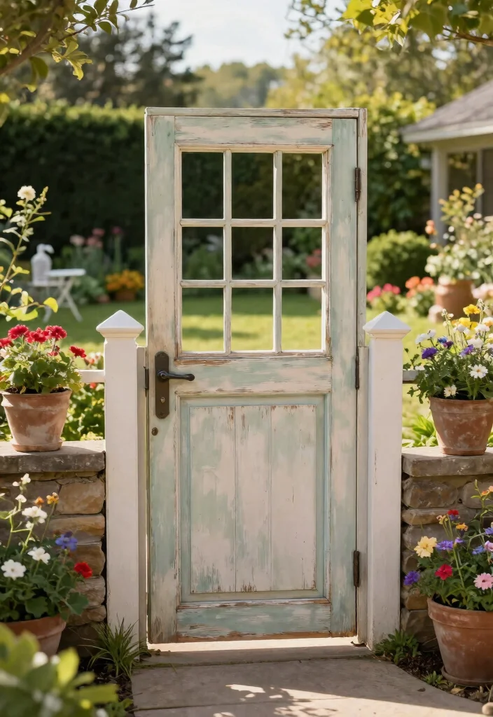 12 DIY Picket Gates for Weekend Warriors - 2. Vintage Door Makeover 1