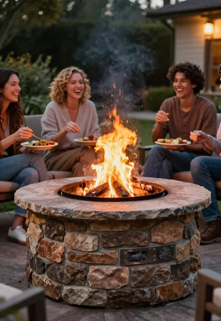 12 Raised Fire Pit Kits That Busy Homeowners Love - 11. Fire Pit Kit with Grill Feature 1