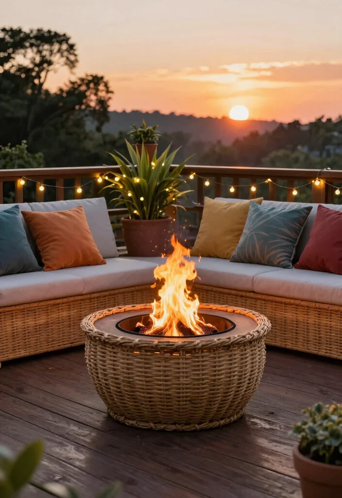 12 Raised Fire Pit Kits That Busy Homeowners Love - 4. Woven Basket Fire Pit Kit 1