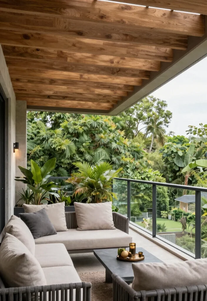 12 Wooden Ceiling Upgrades to Warm Apartment Balconies - 10. Wood Slat Ceilings 1