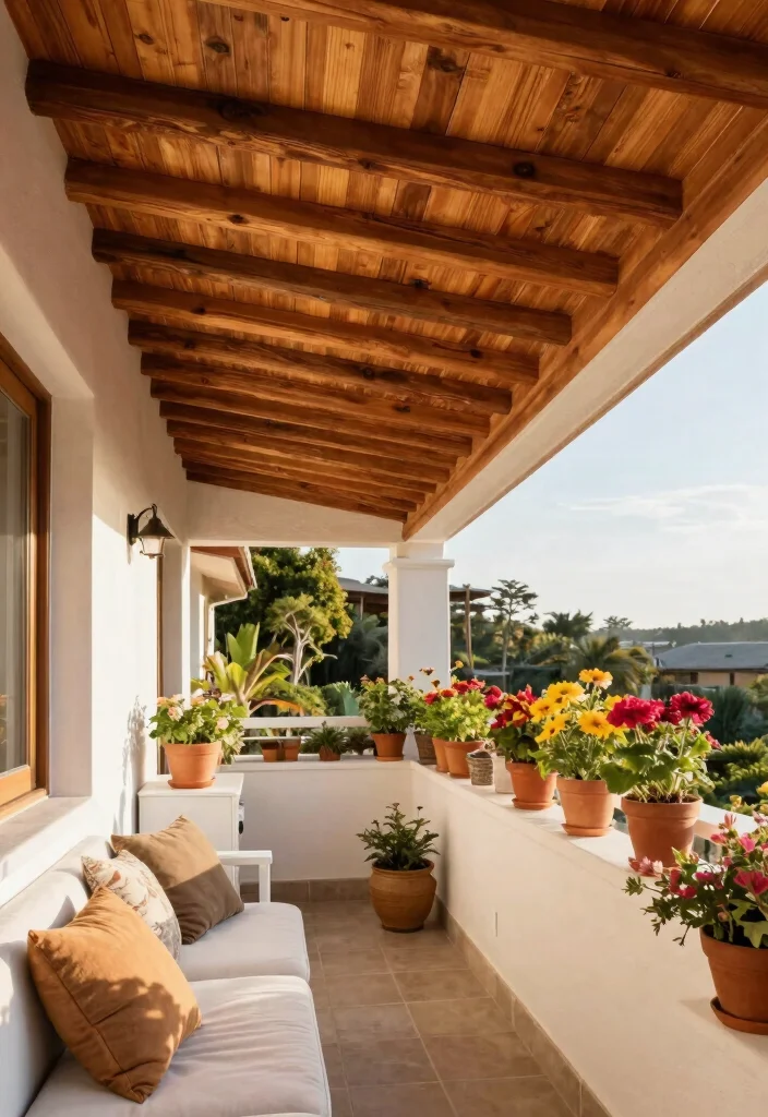 12 Wooden Ceiling Upgrades to Warm Apartment Balconies - 3. Natural Wood Stain 1