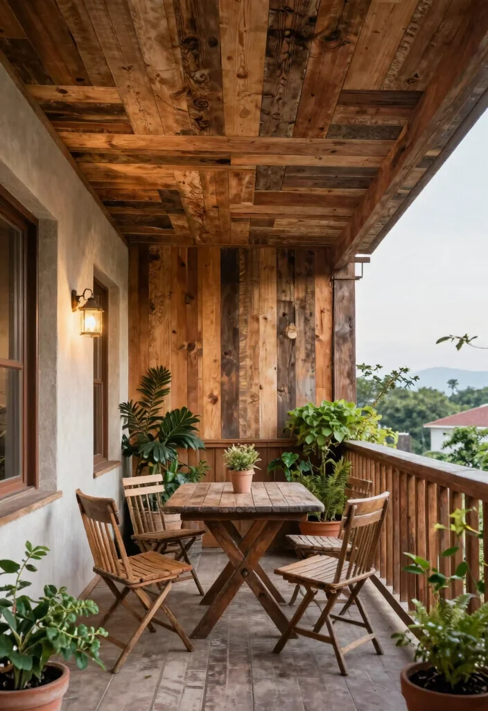 12 Wooden Ceiling Upgrades to Warm Apartment Balconies - 6. Reclaimed Wood Panels 1