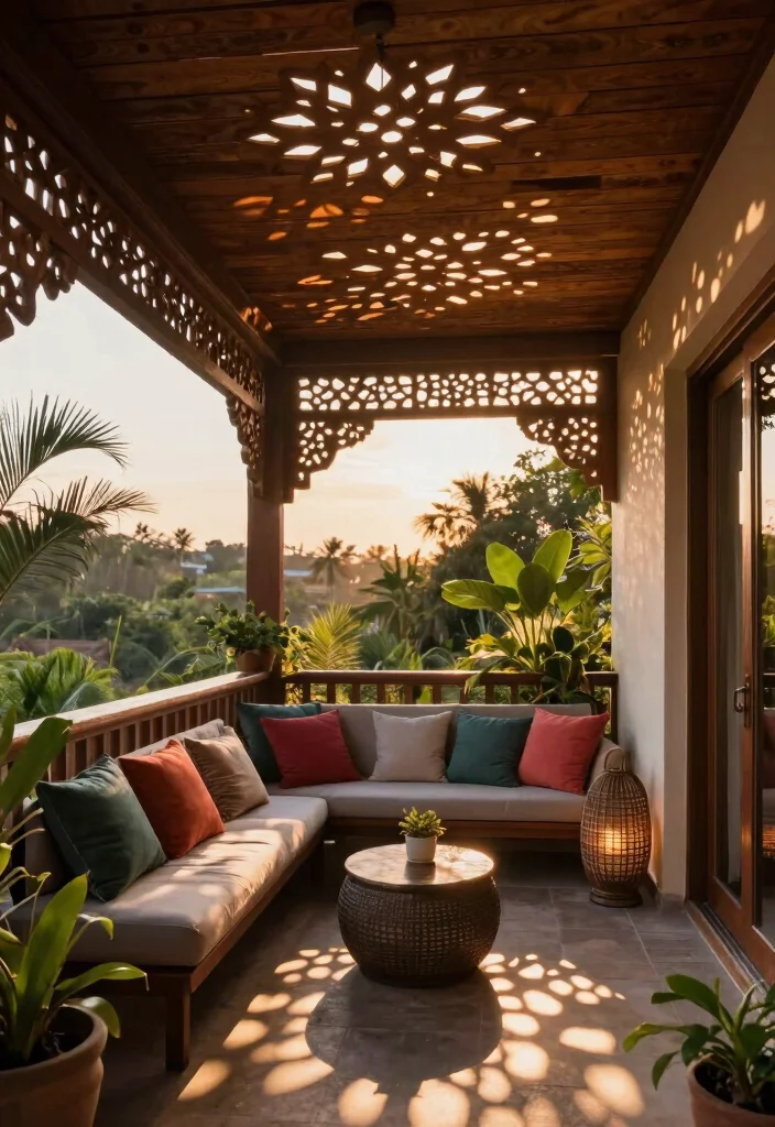 12 Wooden Ceiling Upgrades to Warm Apartment Balconies - 7. Decorative Wooden Cutouts 1