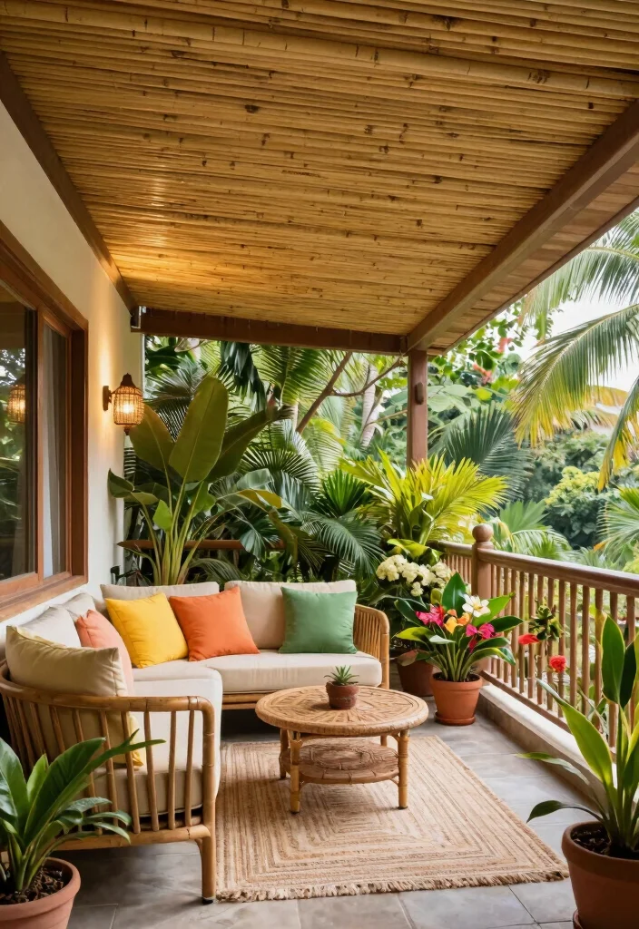 12 Wooden Ceiling Upgrades to Warm Apartment Balconies - 9. Bamboo Ceilings 1