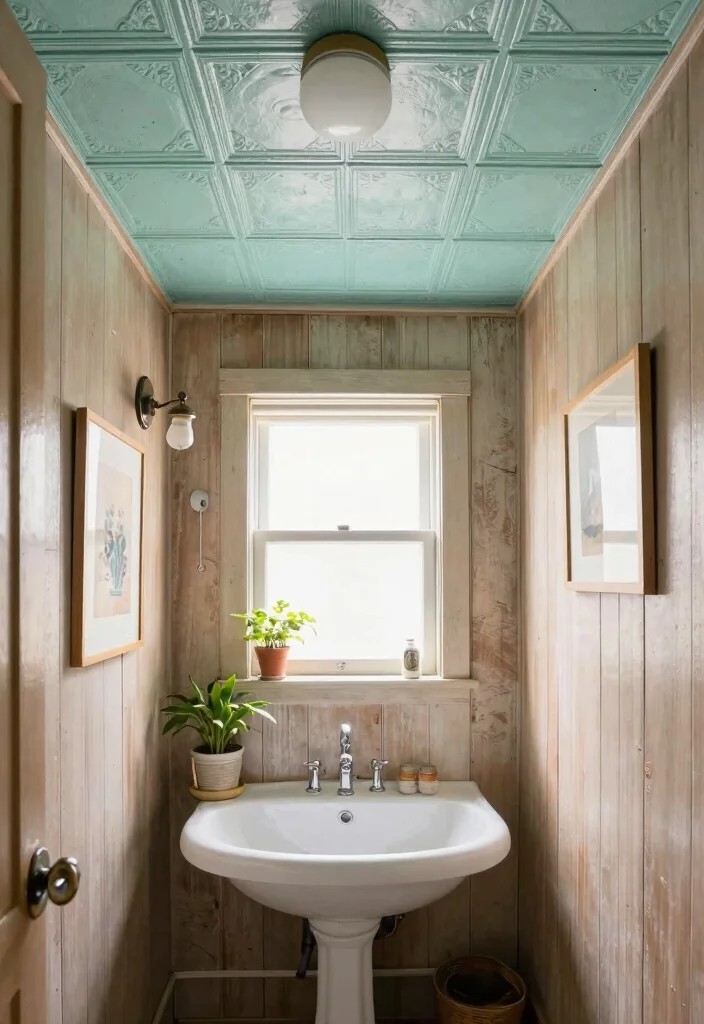 13 Authentic Rustic Tin Ceilings for Vintage Lovers - 8. Incorporating Tin into Smaller Spaces 1