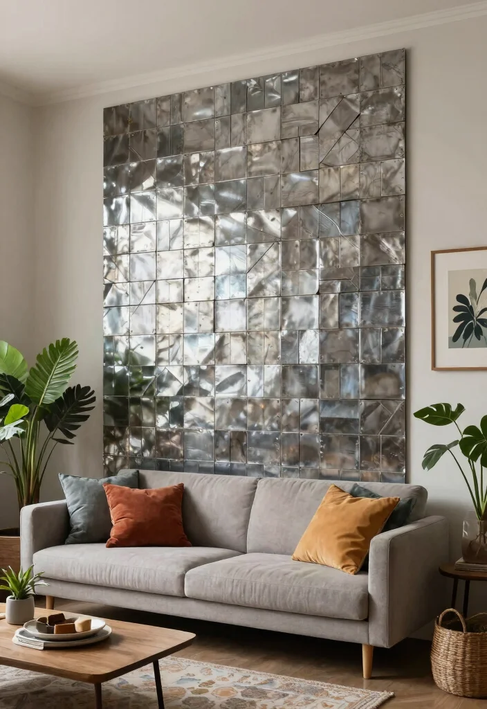 13 Authentic Rustic Tin Ceilings for Vintage Lovers - 9. Accent Walls with Tin Tiles 1
