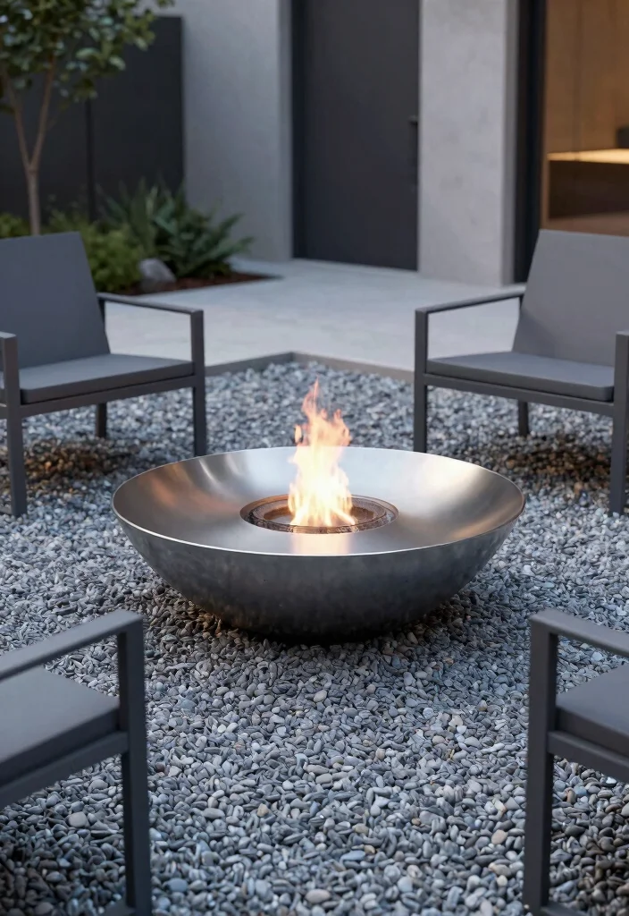 13 DIY Pea Gravel Fire Pit Setups for Beginners - 10. Minimalist Pea Gravel Fire Pit 1
