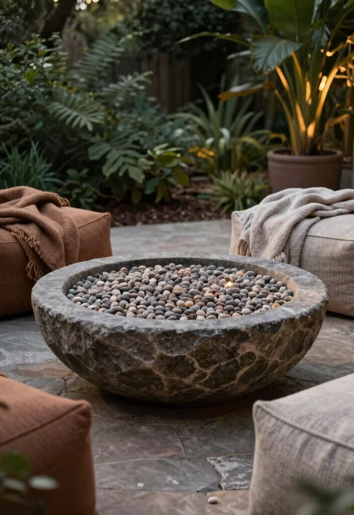 13 DIY Pea Gravel Fire Pit Setups for Beginners - 3. Rustic Stone Fire Bowl 1
